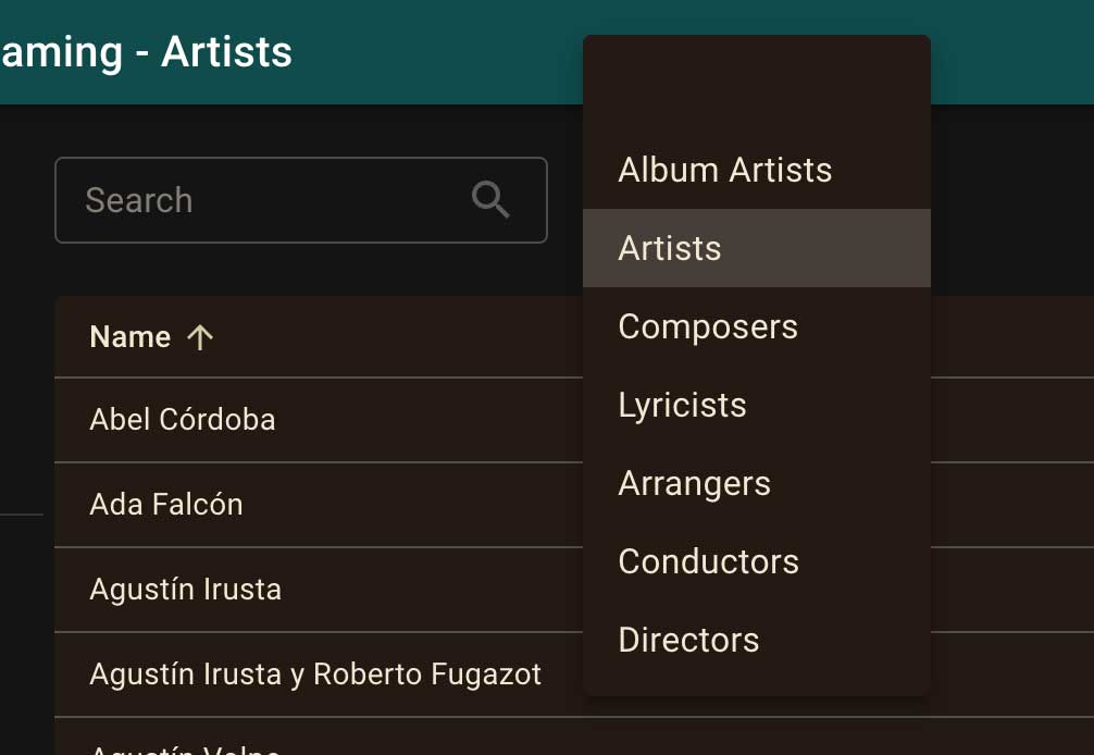 Artist Liste